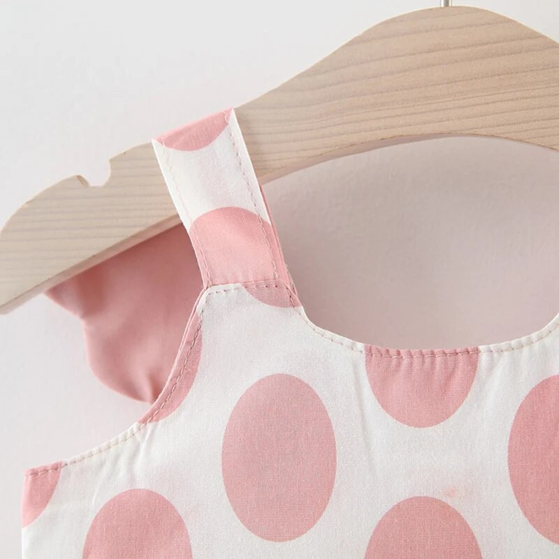 Bear Leader Dot Print φτερά πεταλούδας Βρεφικά ρούχα Καλοκαιρινό κορυφαίο κορίτσι Φόρεμα λουλουδιών πριγκίπισσας Χαριτωμένα ρούχα για κοριτσάκι Vestidos