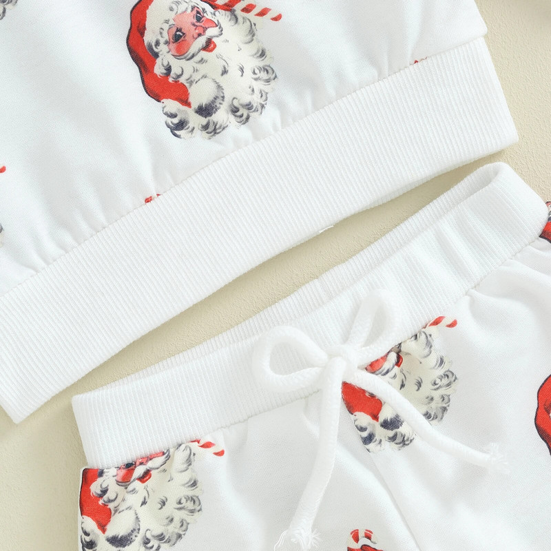 ma&baby 0-3Y Χριστουγεννιάτικα Νεογέννητα Βρέφη Βρεφικά Κορίτσια Ρούχα Σετ Μπλουζάκια με στάμπα Santa Μπλουζάκια Παντελόνια Χριστουγεννιάτικα Κοστούμια Μικρά ρούχα