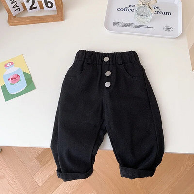 Bērni Zēni Bikses 0–6 gadi Mazi bērni Bērni Vienkrāsains elastīgs viduklis pilna garuma bikses ikdienišķs pavasara rudens apakšējais apģērbs