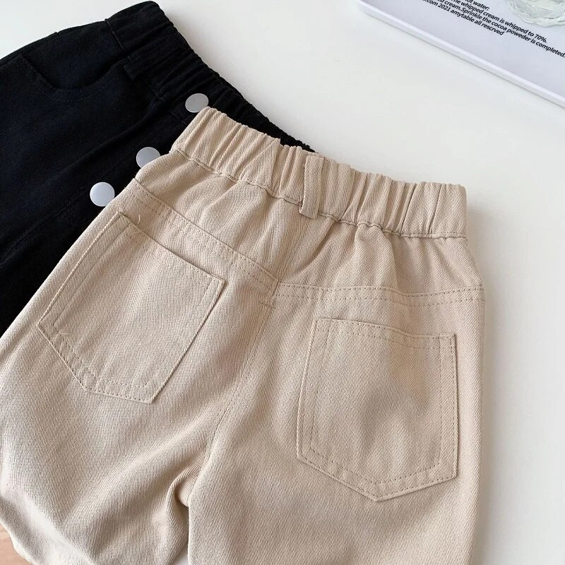 Bērni Zēni Bikses 0–6 gadi Mazi bērni Bērni Vienkrāsains elastīgs viduklis pilna garuma bikses ikdienišķs pavasara rudens apakšējais apģērbs