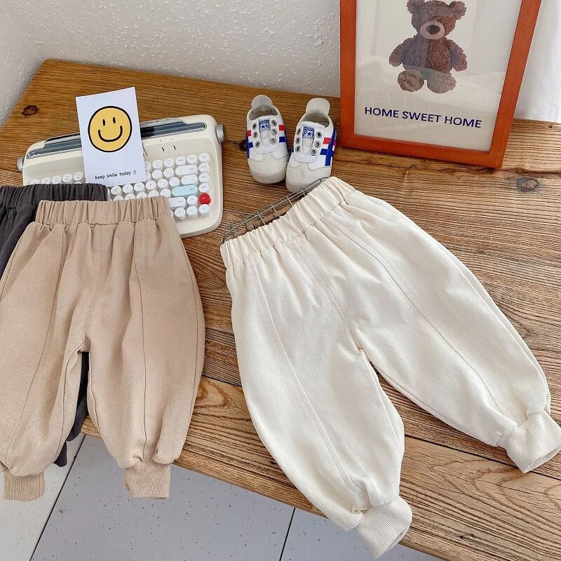 Νέο φθινοπωρινό παιδικό παντελόνι 0-5 ετών Παιδικό μωρό αγόρι κοριτσάκι Μονόχρωμο ελαστική μέση Απαλό Jogger Αθλητικά ρούχα παντελόνι κάτω