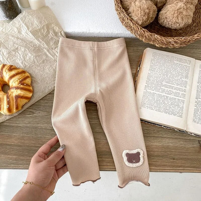 2023. gada ziema, bērni, meiteņu bikses, 0–5 gadi, bērniem, elastīgs viduklis, multfilma, lāča flīss, sabiezināts, silts, pieguļošs apakšējais apģērbs