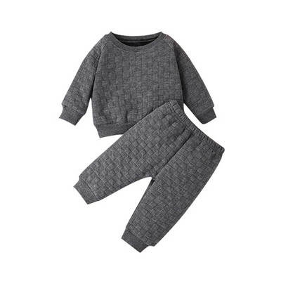 ma&baby 3M-3Y Kisgyermek Csecsemő Kisfiú Lány Ruhakészlet Alkalmi Egyszínű Hosszú ujjú Felső Nadrág Őszi Tavaszi Felszerelések Ruházat