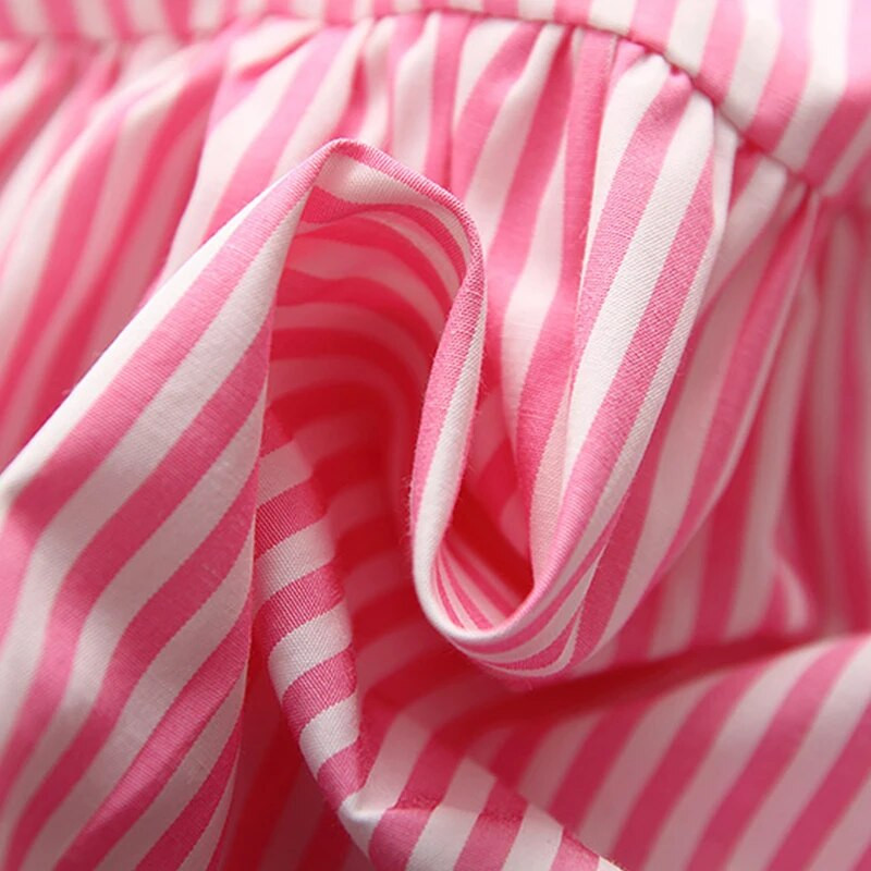 Bear Leader bērnu apģērbu komplekti, jauki vasaras kleita bez piedurknēm meitenēm, 2 gab. komplekti, īsas bikses + kleitu komplekts, svītru raksts mazulim 6-24 M