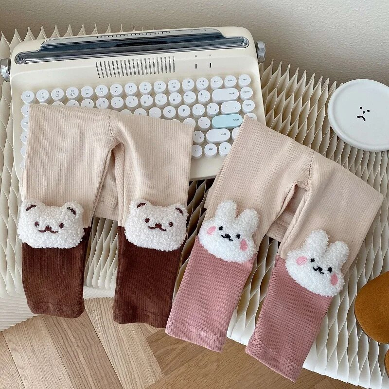 Jaukas meitenītes bikses no 0 līdz 3 gadiem, jaundzimušā princese, elastīgs viduklis Multfilma Trušu lelle Kokvilnas zeķubikses, tērpi rudens drēbes