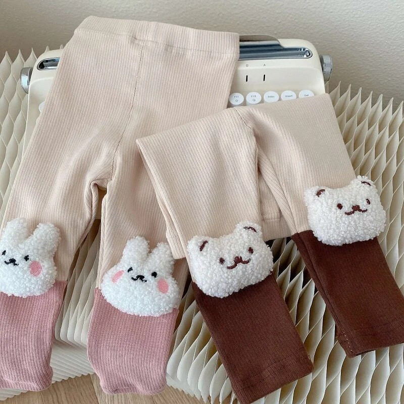 Jaukas meitenītes bikses no 0 līdz 3 gadiem, jaundzimušā princese, elastīgs viduklis Multfilma Trušu lelle Kokvilnas zeķubikses, tērpi rudens drēbes