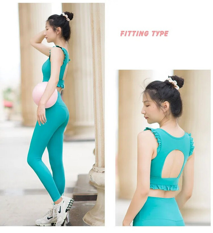 Γυναικεία σετ γιόγκα Γυναικεία 2 τεμάχια Crop Top σουτιέν με Lotus Hep Push Up κολάν Αθλητικά Κοστούμια Προπόνηση Σετ γυμναστικής φόρμας