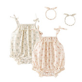 Ziedu vasaras piedurkņu slings jaundzimušo bodiji meitenēm kombinezoni apģērbu komplekti kokvilnas kostīms