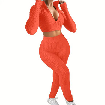 Γυναικείες αθλητικές φόρμες 2 τμχ Yoga Sport Suit Gym Fitness Set Lady Sportswear