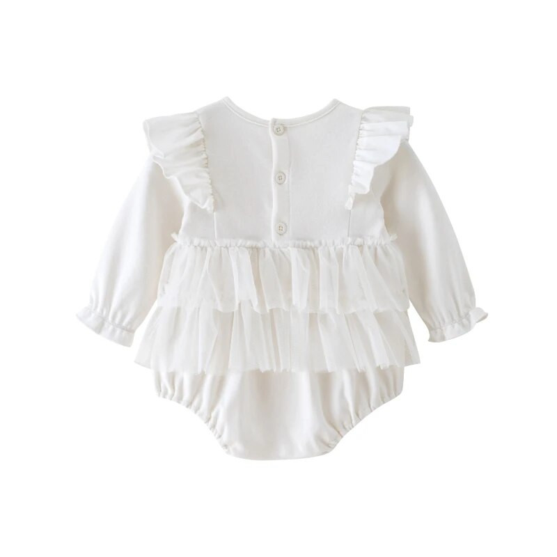 Princeses jaundzimušo meiteņu bodiji, mežģīņu ziedi, zīdaiņu meiteņu krekliņi pavasara rudenim