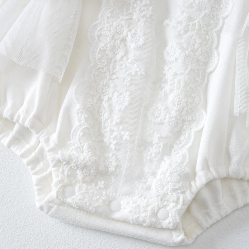 Princeses jaundzimušo meiteņu bodiji, mežģīņu ziedi, zīdaiņu meiteņu krekliņi pavasara rudenim