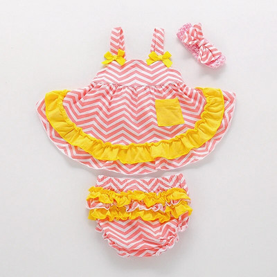 Ruffles ar ziediem, meiteņu drēbju komplekts Bloomer un kleitu komplekti vasaras zīdaiņiem Bērnu meiteņu kostīmi