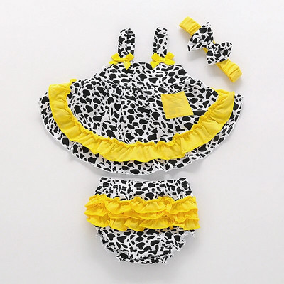 Ruffles ar ziediem, meiteņu drēbju komplekts Bloomer un kleitu komplekti vasaras zīdaiņiem Bērnu meiteņu kostīmi