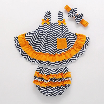 Ruffles ar ziediem, meiteņu drēbju komplekts Bloomer un kleitu komplekti vasaras zīdaiņiem Bērnu meiteņu kostīmi