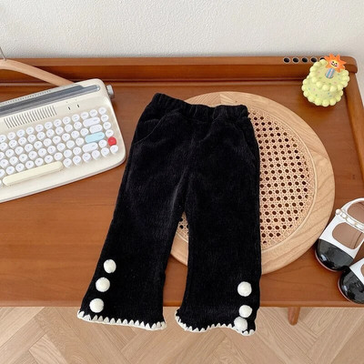 Modes, bērnu, meiteņu, uzplaiksnītas bikses, 0–5 gadi, mazuļi, vienkrāsaini, elastīgi vidukļa bikses, rudens zvans, apakšā, apģērbs