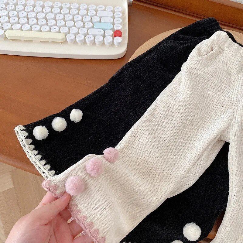 Modes, bērnu, meiteņu, uzplaiksnītas bikses, 0–5 gadi, mazuļi, vienkrāsaini, elastīgi vidukļa bikses, rudens zvans, apakšā, apģērbs