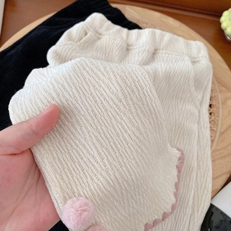 Modes, bērnu, meiteņu, uzplaiksnītas bikses, 0–5 gadi, mazuļi, vienkrāsaini, elastīgi vidukļa bikses, rudens zvans, apakšā, apģērbs