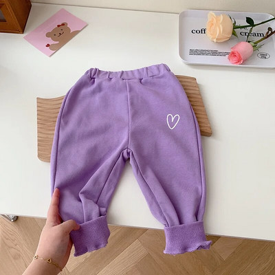 Sportska odjeća za djecu Djevojčice 0-5 godina Dječje sportske hlače s elastičnim strukom u obliku srca Trenirke za trčanje Aktivna odjeća