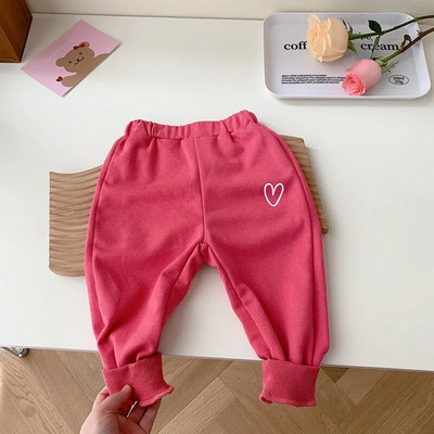 Sportska odjeća za djecu Djevojčice 0-5 godina Dječje sportske hlače s elastičnim strukom u obliku srca Trenirke za trčanje Aktivna odjeća