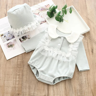 Ruffles Kokvilnas zīdaiņu bodiji ar garām piedurknēm jaundzimušajiem, mazuļiem, bērniem, meitenēm, kombinezoni, viengabala apģērbu komplekti