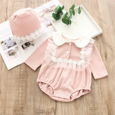 Ruffles Kokvilnas zīdaiņu bodiji ar garām piedurknēm jaundzimušajiem, mazuļiem, bērniem, meitenēm, kombinezoni, viengabala apģērbu komplekti