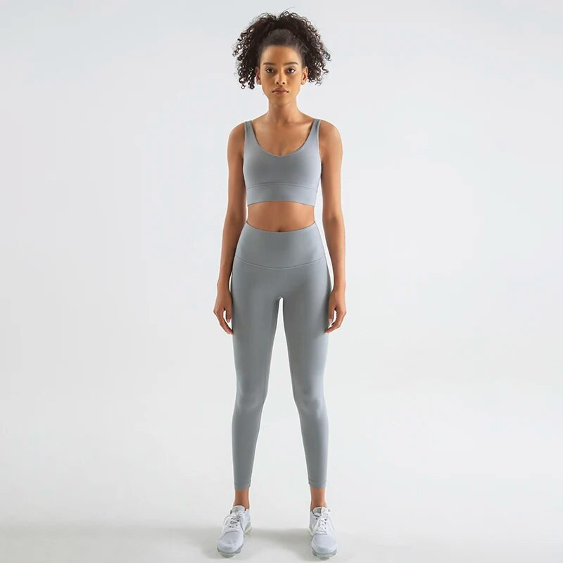 SOISOU sporta zāles apģērbs sievietēm jogas komplekts fitnesa kostīms sieviešu treniņtērps legingi Tops krūšturis, elastīgs elpojošs golfa sporta apģērbs