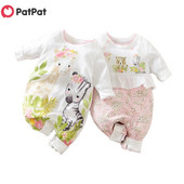 PatPat Καλοκαιρινά Βρεφικά Ρούχα Giraffe Zebra Animal Print Κολόμπο για νήπια Rompers Ολόσωμη φόρμα 0-12 εκατ. Νέα άφιξη