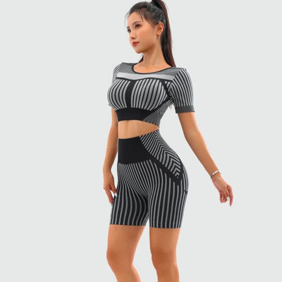 Αθλητικό σετ Γυναικεία φόρμα γυμναστικής Ρούχα γυμναστικής Απρόσκοπτη στολή γιόγκα γυμναστικής Σουτιέν Crop Tank Top Κολάν για τρέξιμο Κολάν Αθλητικά ρούχα