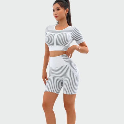 Αθλητικό σετ Γυναικεία φόρμα γυμναστικής Ρούχα γυμναστικής Απρόσκοπτη στολή γιόγκα γυμναστικής Σουτιέν Crop Tank Top Κολάν για τρέξιμο Κολάν Αθλητικά ρούχα