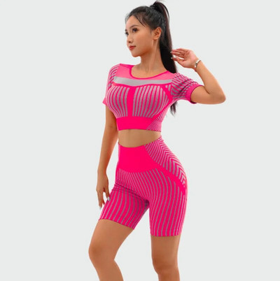 Αθλητικό σετ Γυναικεία φόρμα γυμναστικής Ρούχα γυμναστικής Απρόσκοπτη στολή γιόγκα γυμναστικής Σουτιέν Crop Tank Top Κολάν για τρέξιμο Κολάν Αθλητικά ρούχα