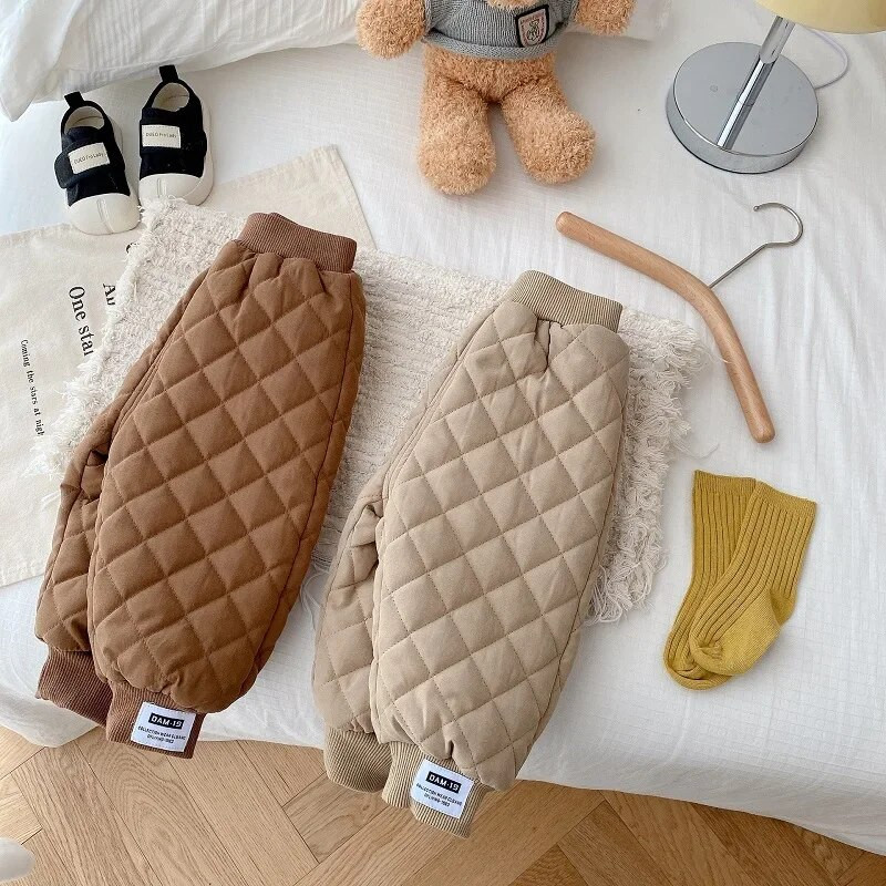 Pantaloni de iarnă ocazional pentru copii, băieți, 0-5 ani, pentru copii, culoare solidă, cu talie elastică, fleece, pantaloni de jogger, cald, haine.