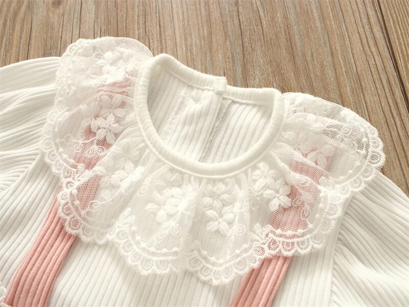 Suveprintsessi beebibodid Lühikeste varrukatega vibu pits Lilled Väikelaste Tüdrukute Jumpsuits Lasteriided