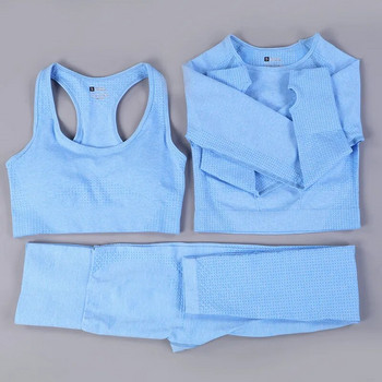 7 Χρώματα GYMS Σετ γιόγκα χωρίς ραφές Fitness Sport Suits Gym Set Clothing Crop Top πουκάμισα Παντελόνι για τρέξιμο ψηλόμεσο