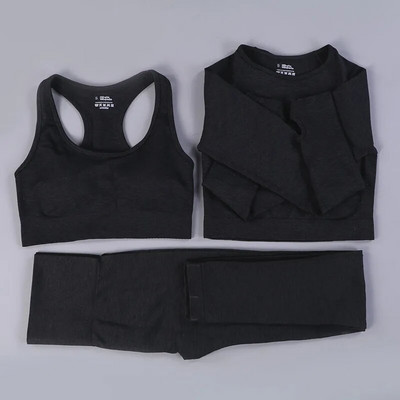 7 Χρώματα GYMS Σετ γιόγκα χωρίς ραφές Fitness Sport Suits Gym Set Clothing Crop Top πουκάμισα Παντελόνι για τρέξιμο ψηλόμεσο