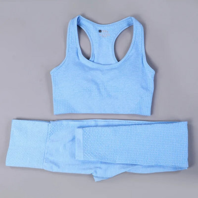 7 Χρώματα GYMS Σετ γιόγκα χωρίς ραφές Fitness Sport Suits Gym Set Clothing Crop Top πουκάμισα Παντελόνι για τρέξιμο ψηλόμεσο