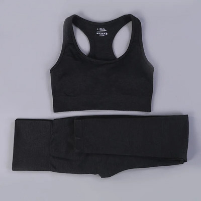 7 Χρώματα GYMS Σετ γιόγκα χωρίς ραφές Fitness Sport Suits Gym Set Clothing Crop Top πουκάμισα Παντελόνι για τρέξιμο ψηλόμεσο