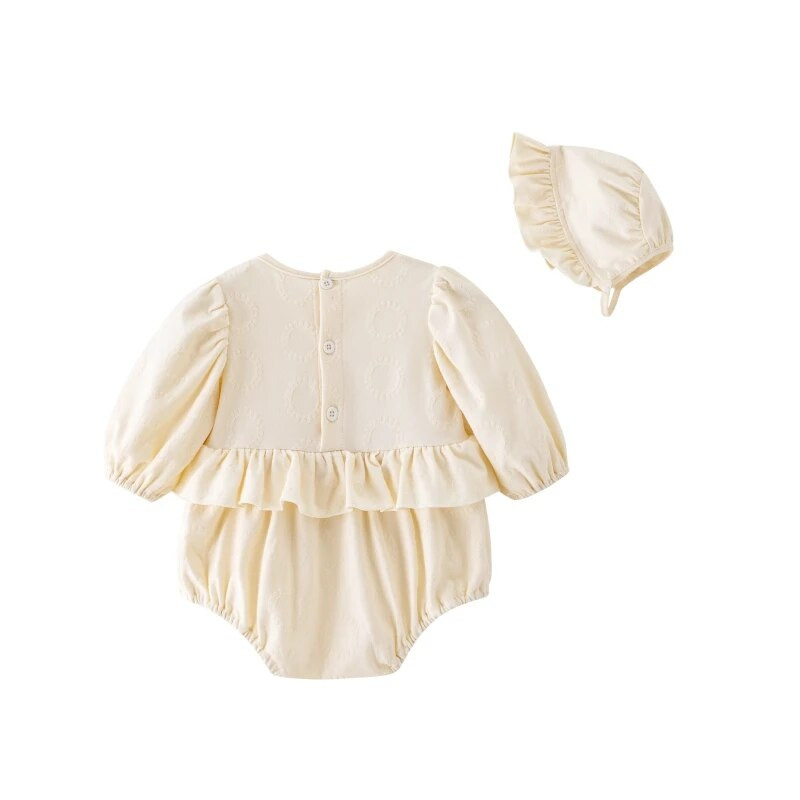 Bodi za novorođenčad Proljeće Jesen Dugih rukava Princeza s volanima Odjevni kombinezoni za djevojčice Odjeća