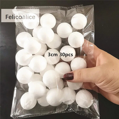 1/1,5/2/2,5/3/4/5 cm modelleerimine vahtpolüstürool valge vaht ümmargused sfäärid käsitöö meisterdamine peo pulmapalli dekoratsioonitarbed