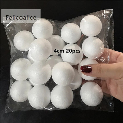 1/1,5/2/2,5/3/4/5 cm modelleerimine vahtpolüstürool valge vaht ümmargused sfäärid käsitöö meisterdamine peo pulmapalli dekoratsioonitarbed