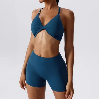 Naiste hingav, kiirelt kuivav spordijoogaülikond Soliidne seksikas spordiriietus Naiste komplekti treeningriided naiste komplekti Fintessi aktiivrõivad