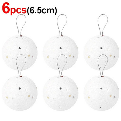 Fehér hab karácsonyi bálok Díszek karácsonyfára függő medál golyó Ünnep újév esküvői parti lakberendezési kellékek