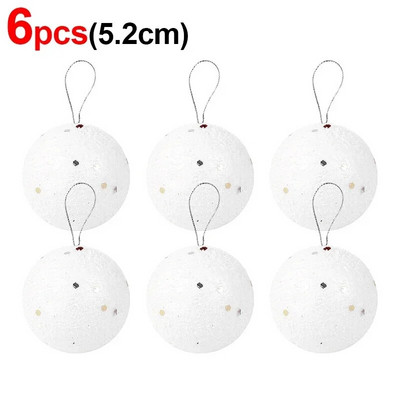 Fehér hab karácsonyi bálok Díszek karácsonyfára függő medál golyó Ünnep újév esküvői parti lakberendezési kellékek