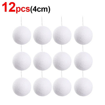 Fehér hab karácsonyi bálok Díszek karácsonyfára függő medál golyó Ünnep újév esküvői parti lakberendezési kellékek