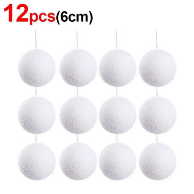 Fehér hab karácsonyi bálok Díszek karácsonyfára függő medál golyó Ünnep újév esküvői parti lakberendezési kellékek