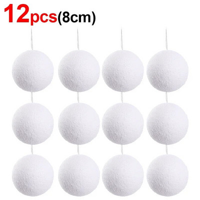 Fehér hab karácsonyi bálok Díszek karácsonyfára függő medál golyó Ünnep újév esküvői parti lakberendezési kellékek
