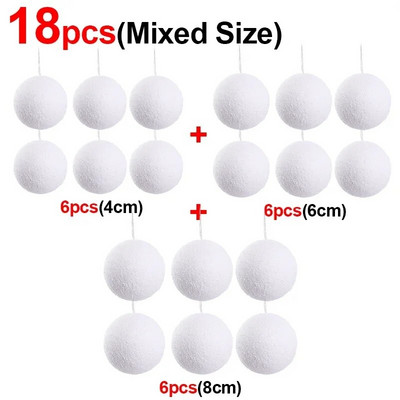 Fehér hab karácsonyi bálok Díszek karácsonyfára függő medál golyó Ünnep újév esküvői parti lakberendezési kellékek