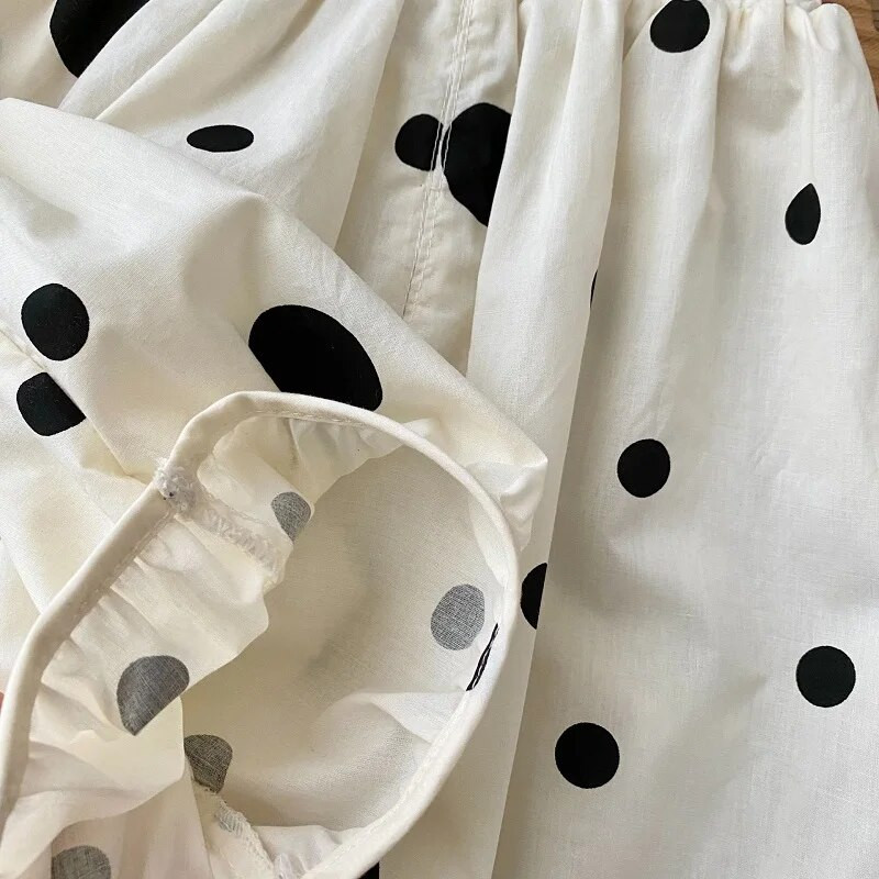 Καλοκαίρι 2023 Παιδικό παντελόνι κοριτσιών 0-6 ετών Παιδικό Παιδικό ελαστικό πουά με φαρδύ παντελόνι ψηλό γόνατο στο κάτω μέρος Ρούχα Κορέας