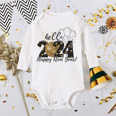 Tere, 2024. aasta vastsündinud beebipüksid pikkade varrukatega imikute kombinesoon See on minu esimene uusaasta beebipoistele tüdrukutele uusaasta ropa riided