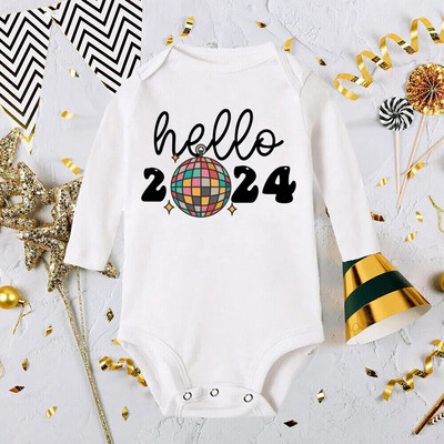 Tere, 2024. aasta vastsündinud beebipüksid pikkade varrukatega imikute kombinesoon See on minu esimene uusaasta beebipoistele tüdrukutele uusaasta ropa riided