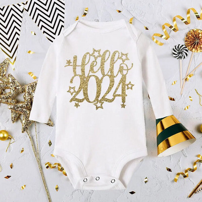 Tere, 2024. aasta vastsündinud beebipüksid pikkade varrukatega imikute kombinesoon See on minu esimene uusaasta beebipoistele tüdrukutele uusaasta ropa riided